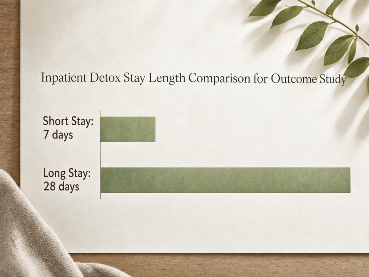 Chart showing Inpatient Detox Stay Length Comparison for Outcome Study