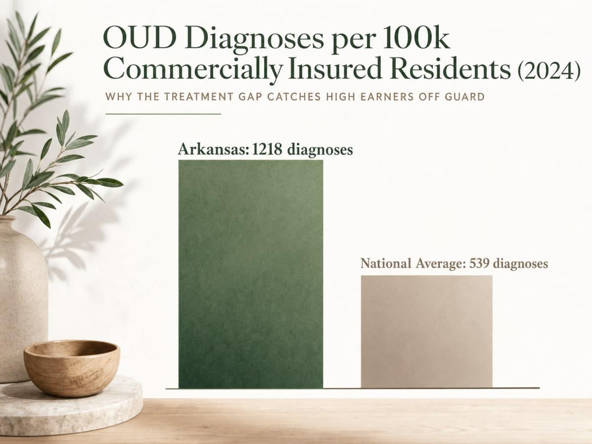 Chart showing OUD Diagnoses per 100k Commercially Insured Residents (2024)