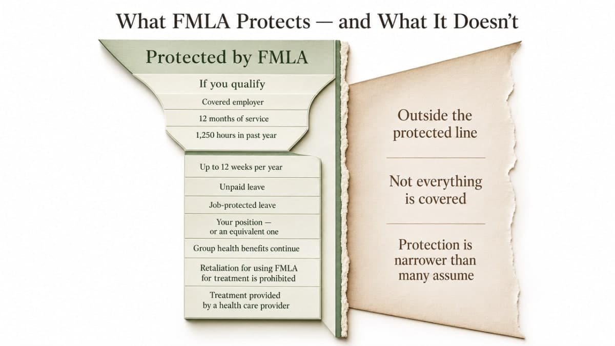 Clarify the narrow legal boundary between what FMLA covers and what it does not, as explicitly described in this section