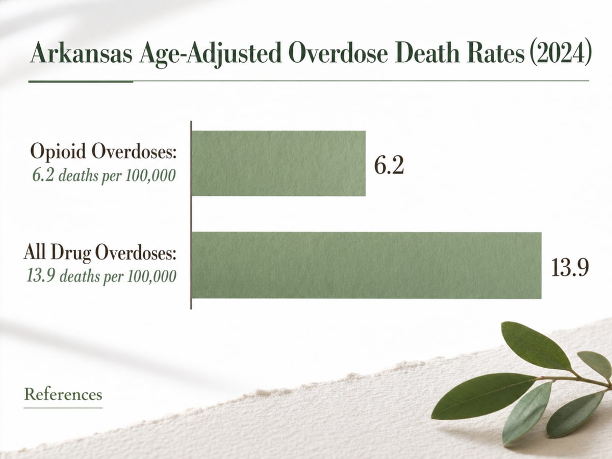 Chart showing Arkansas Age-Adjusted Overdose Death Rates (2024)