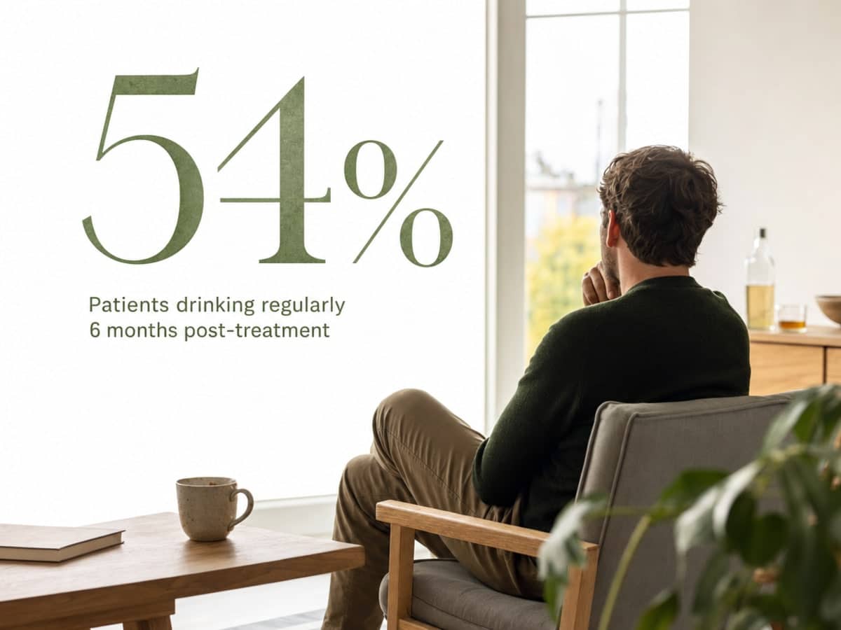 Infographic showing Patients drinking regularly 6 months post-treatment