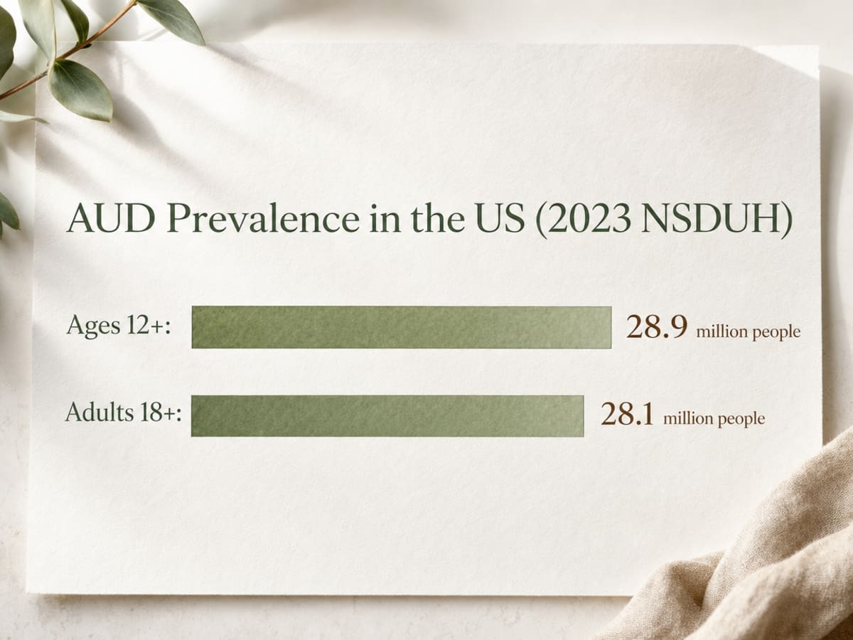 Chart showing AUD Prevalence in the US (2023 NSDUH)
