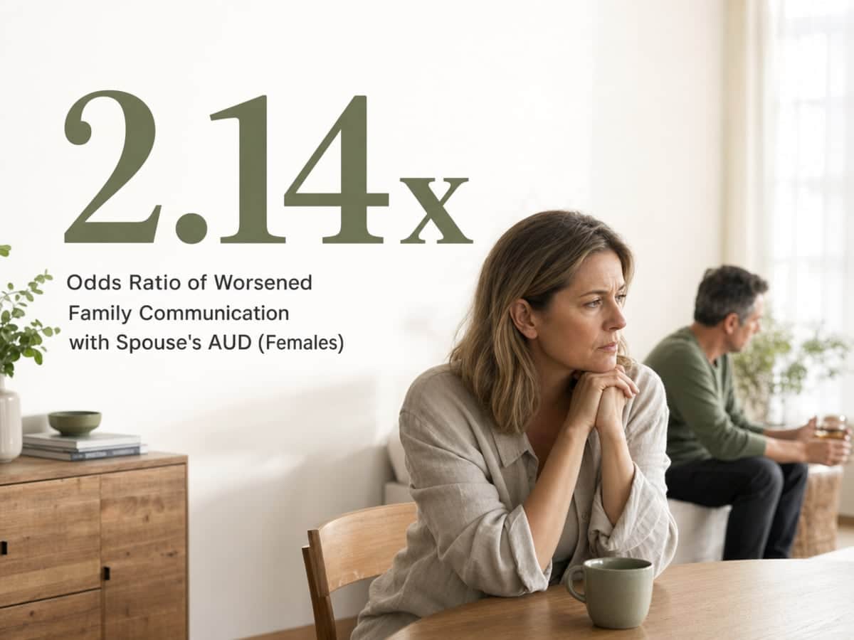 Infographic showing Odds Ratio of Worsened Family Communication with Spouse's AUD (Females)