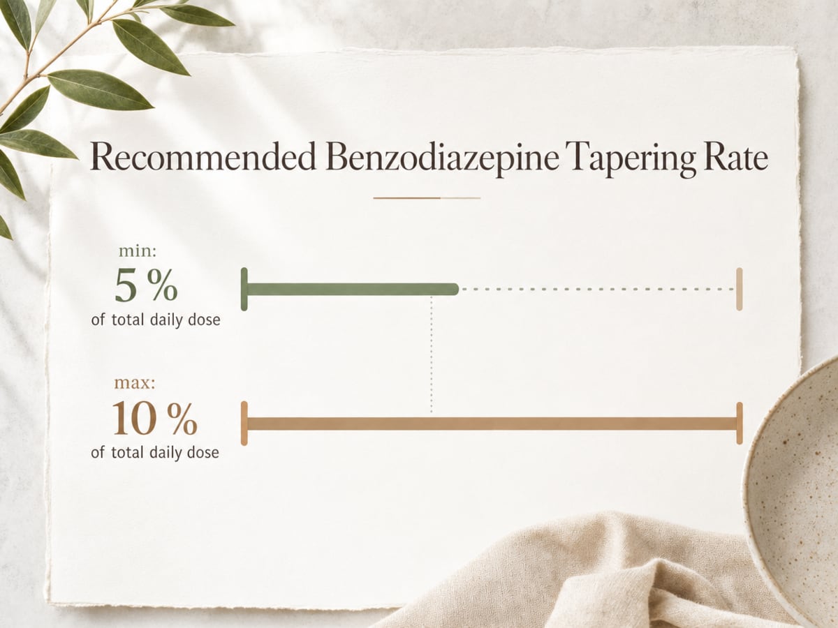 Chart showing Recommended Benzodiazepine Tapering Rate