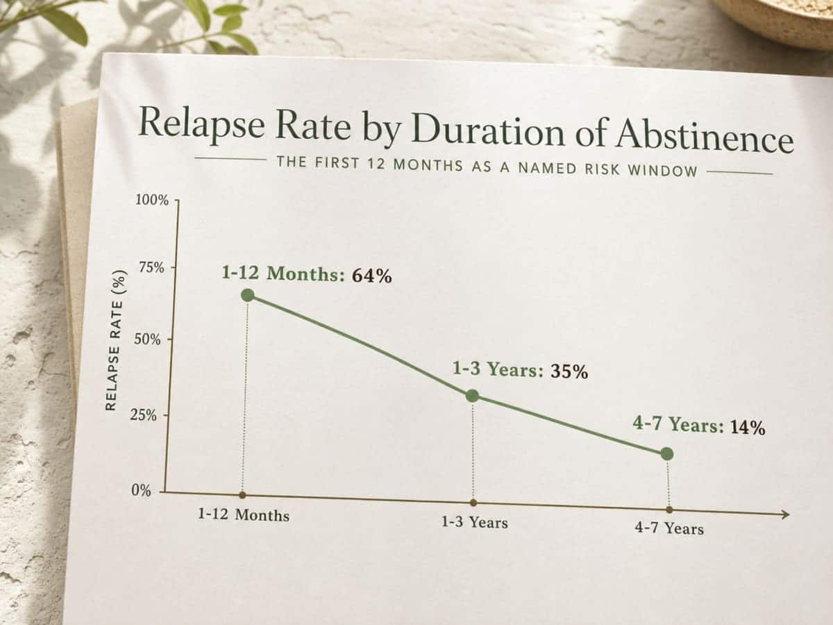 Chart showing Relapse Rate by Duration of Abstinence