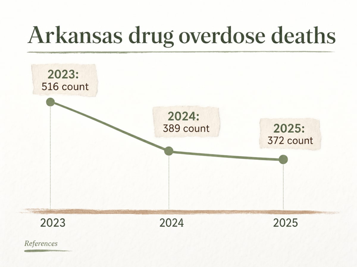 Chart showing Arkansas drug overdose deaths
