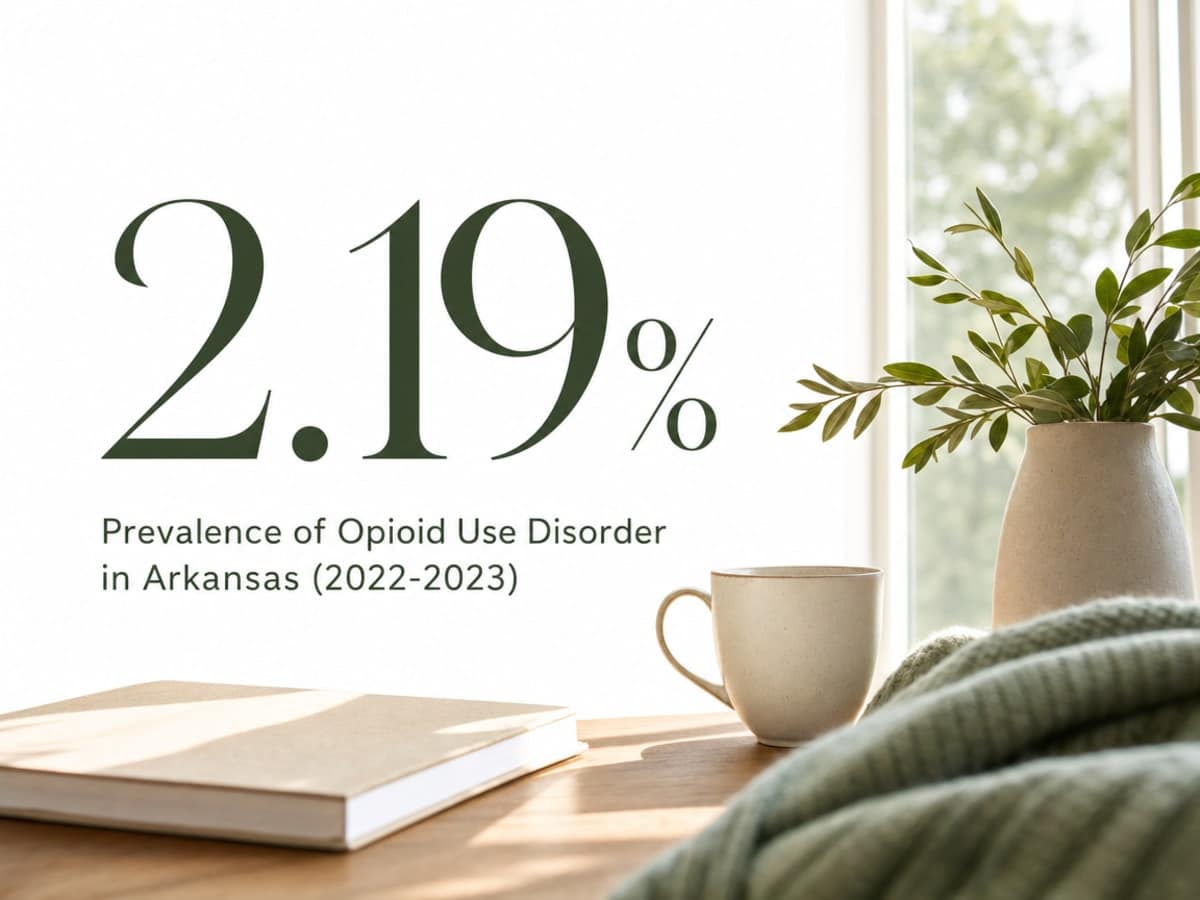 Infographic showing Prevalence of Opioid Use Disorder in Arkansas (2022-2023)