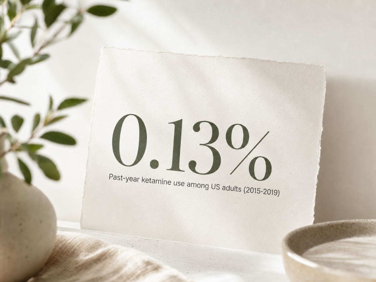 Infographic showing Past-year ketamine use among US adults (2015-2019)