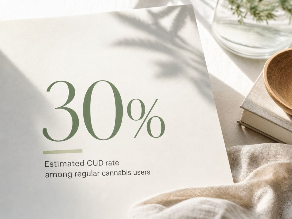 Infographic showing Estimated CUD rate among regular cannabis users