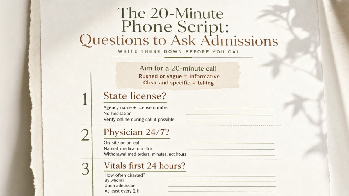 Turn the eight numbered vetting questions into a scannable checklist reference that mirrors the section's script