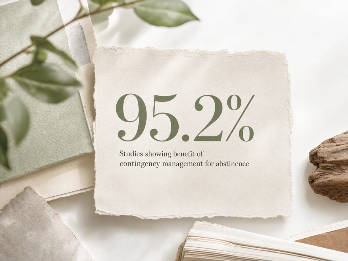 Infographic showing Studies showing benefit of contingency management for abstinence