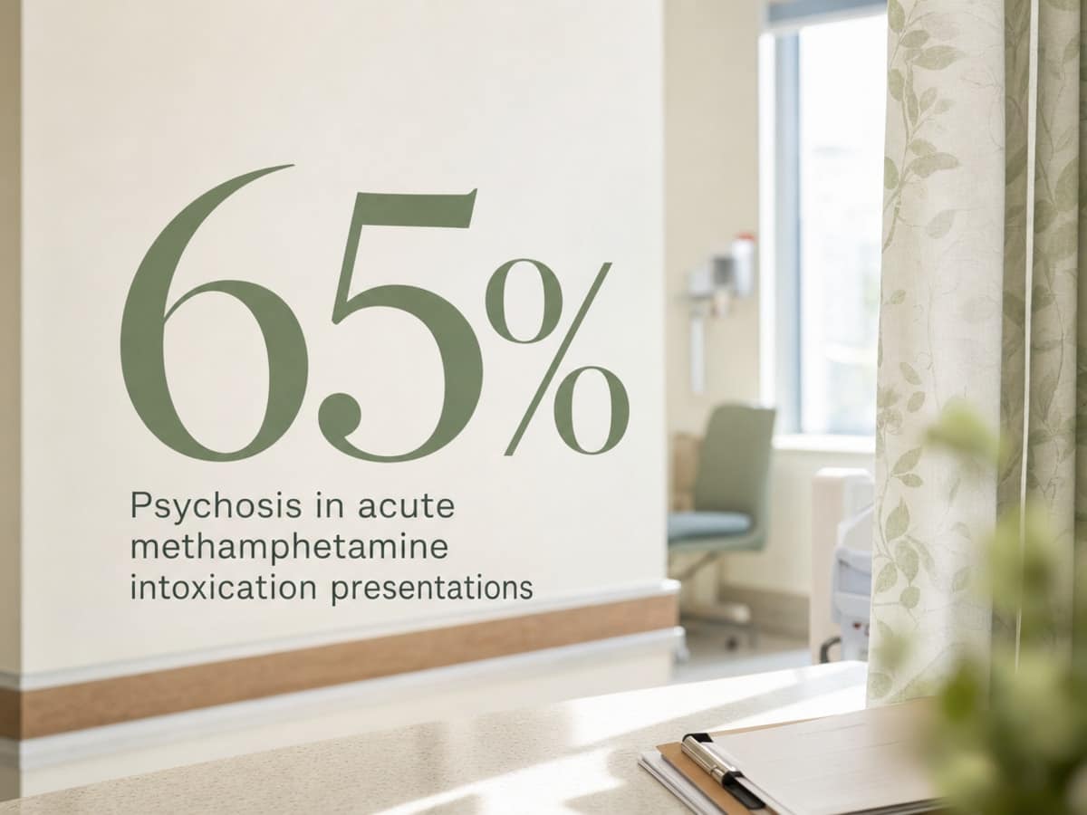 Infographic showing Psychosis in acute methamphetamine intoxication presentations