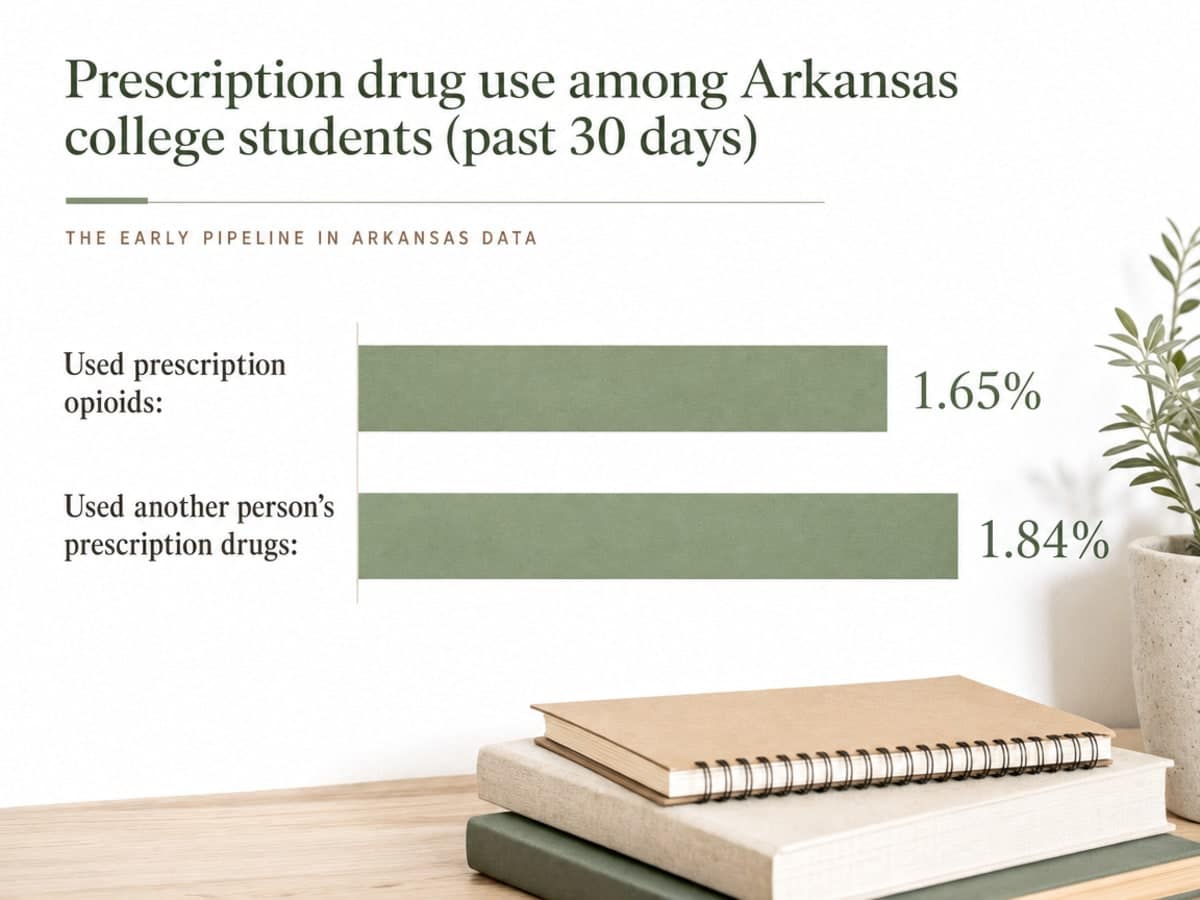 Chart showing Prescription drug use among Arkansas college students (past 30 days)