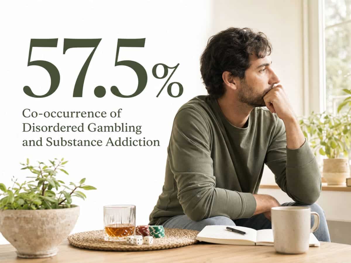 Infographic showing Co-occurrence of Disordered Gambling and Substance Addiction