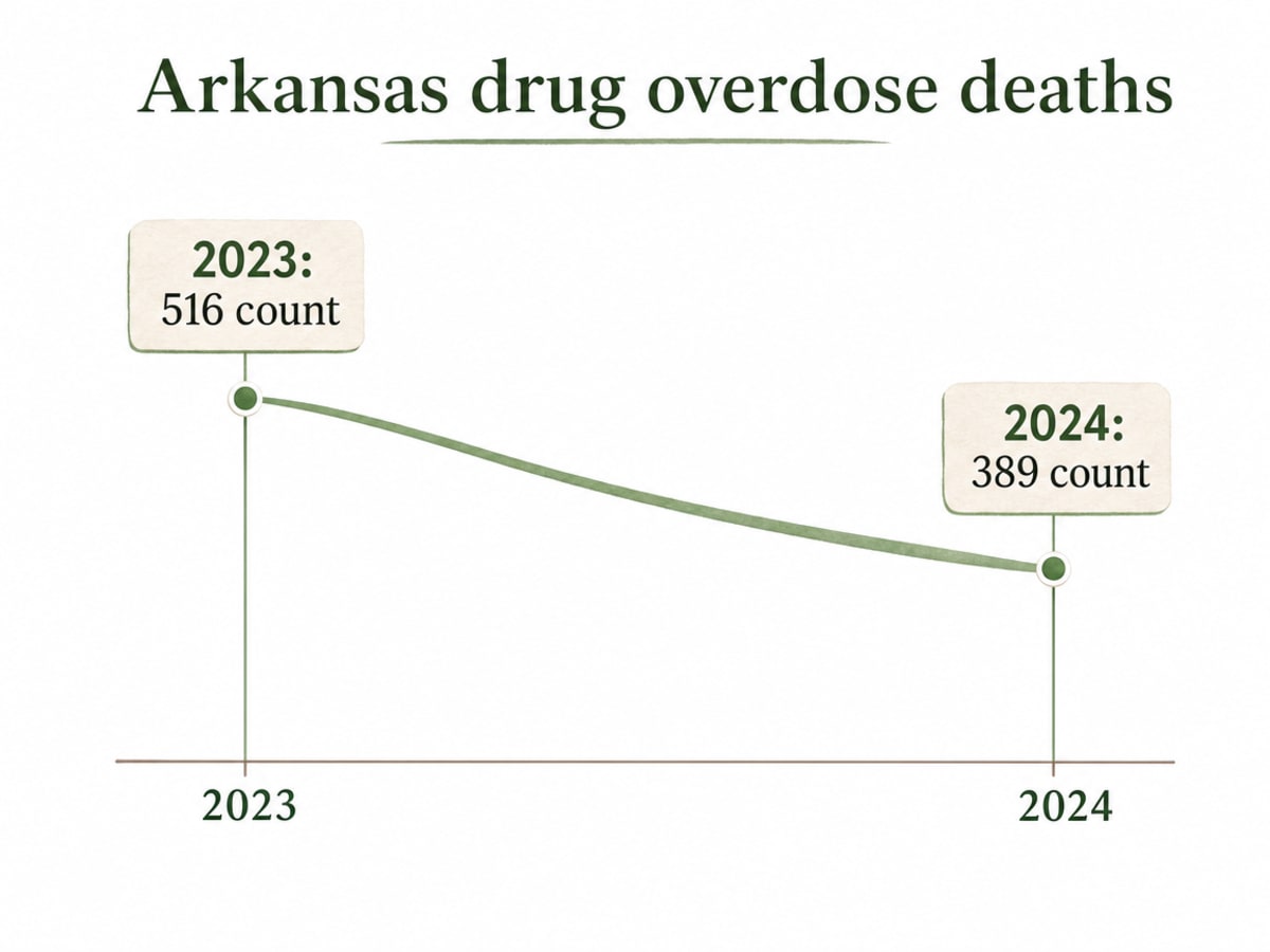 Chart showing Arkansas drug overdose deaths