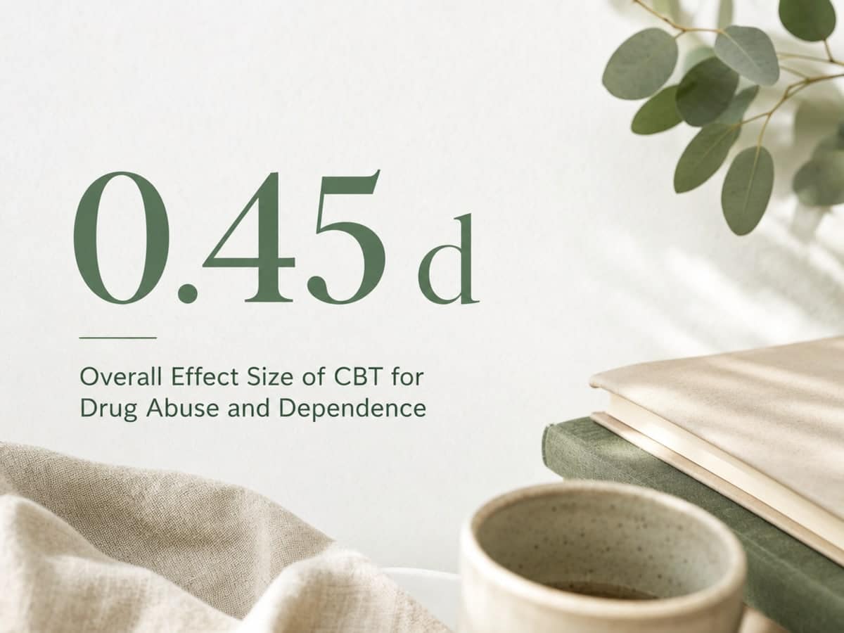 Infographic showing Overall Effect Size of CBT for Drug Abuse and Dependence