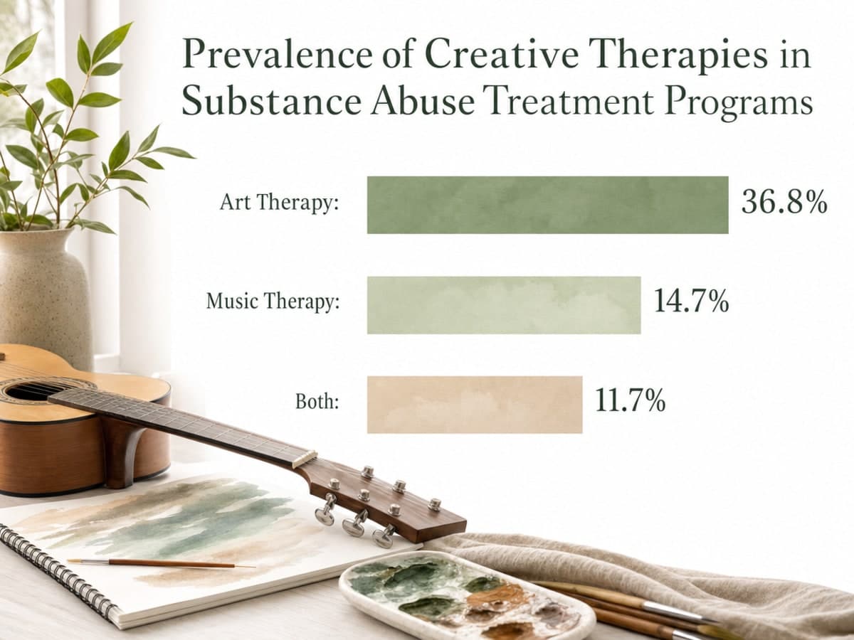 Chart showing Prevalence of Creative Therapies in Substance Abuse Treatment Programs