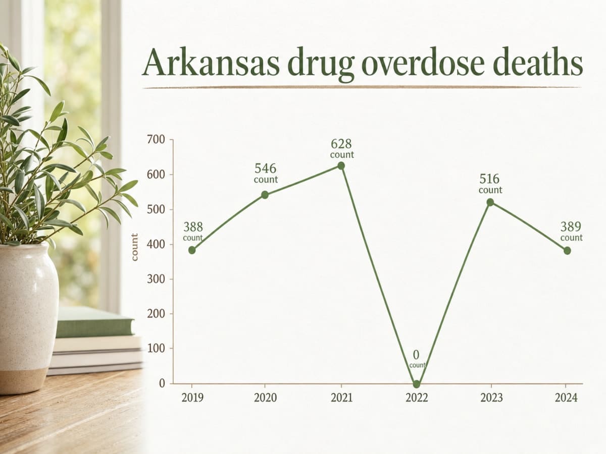 Chart showing Arkansas drug overdose deaths