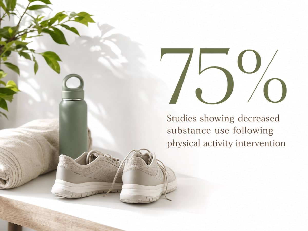 Infographic showing Studies showing decreased substance use following physical activity intervention