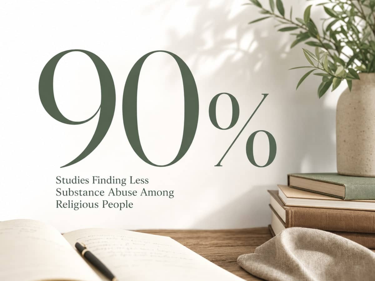 Infographic showing Studies Finding Less Substance Abuse Among Religious People
